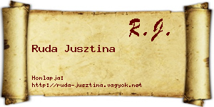 Ruda Jusztina névjegykártya